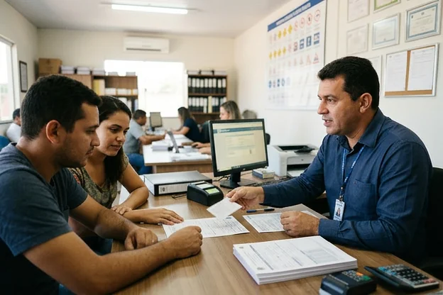 Profissional auxiliando na renovação de CNH em Codó.